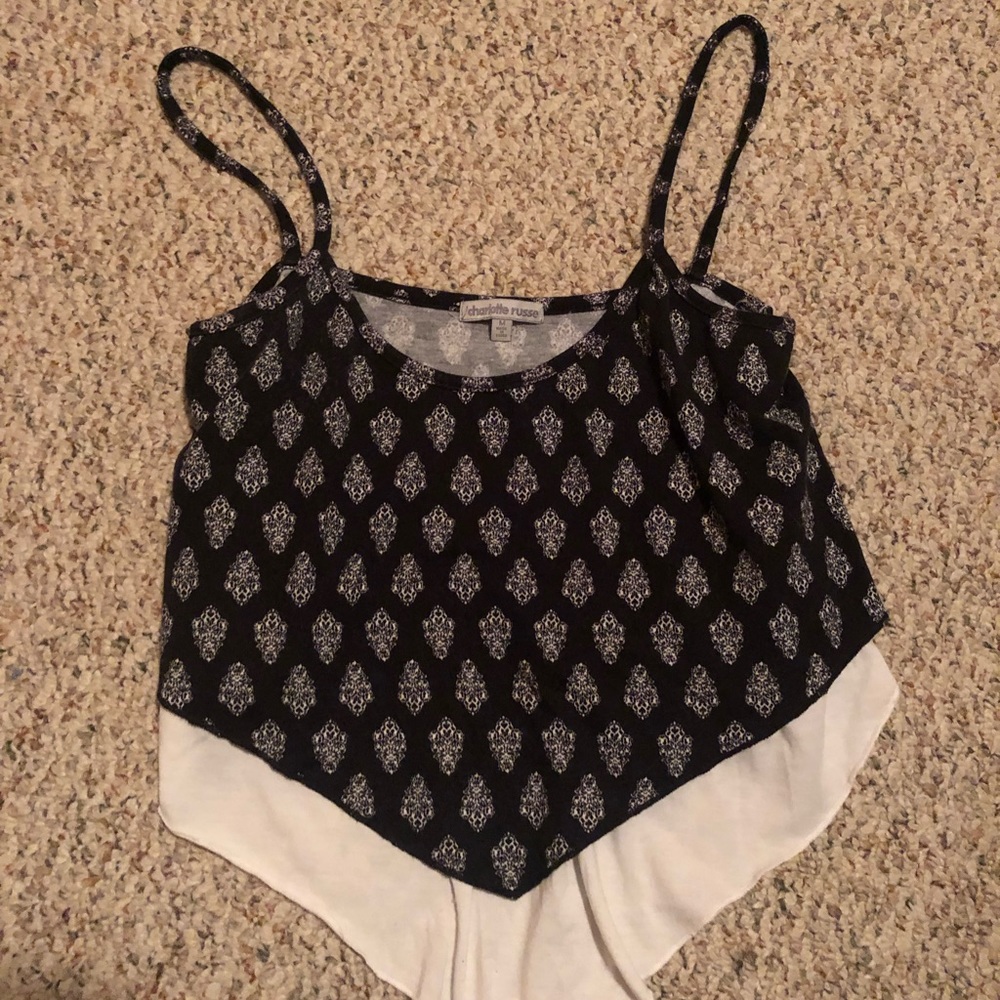 Black and White Cropped Tank Top